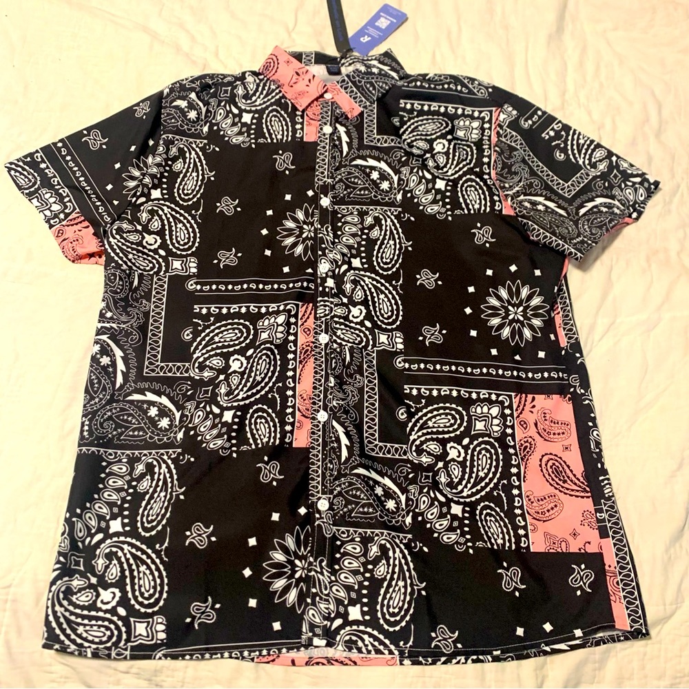 Paisley Print Button Down Shirt
